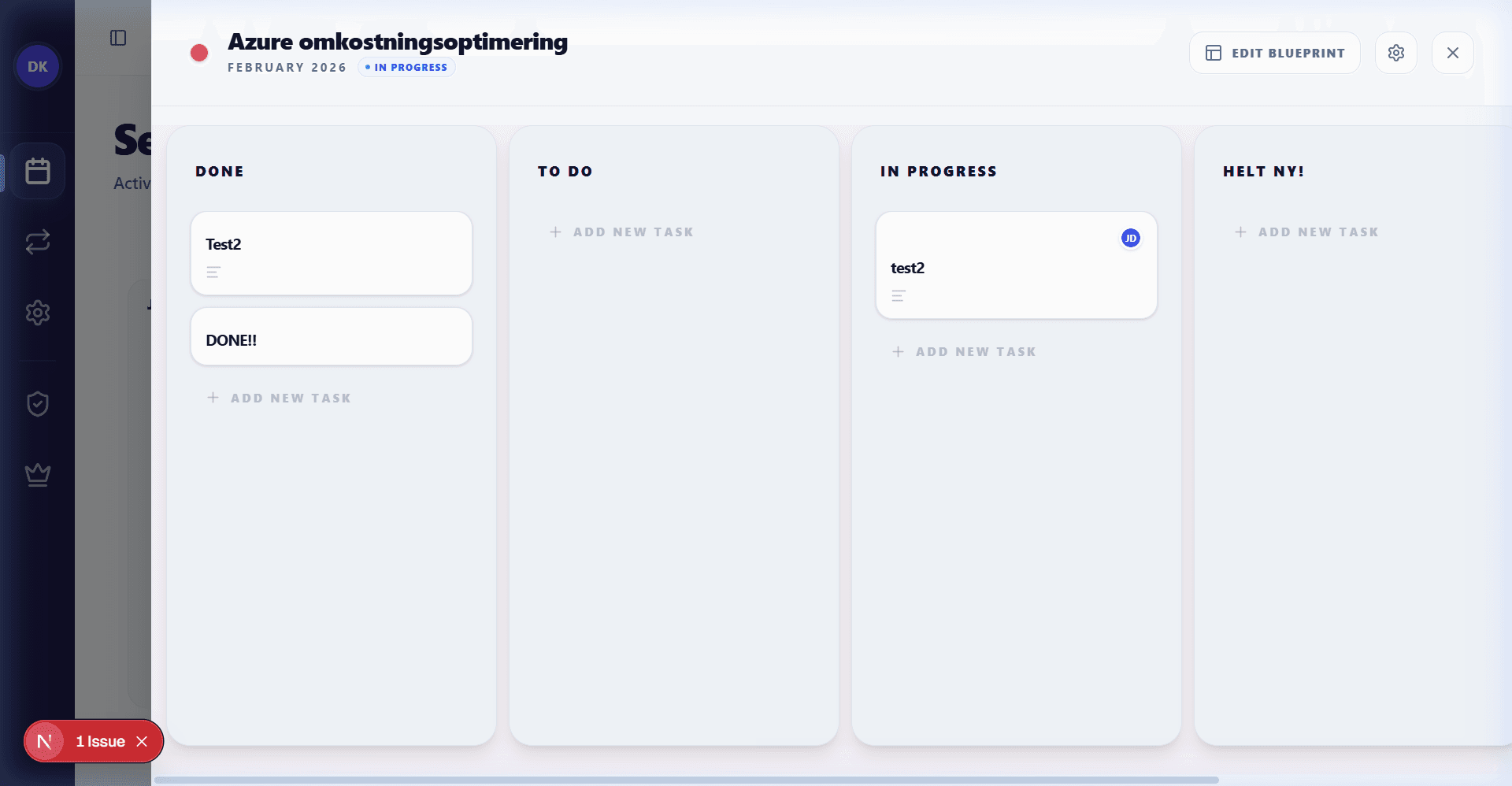 Run Board with Kanban columns for task execution